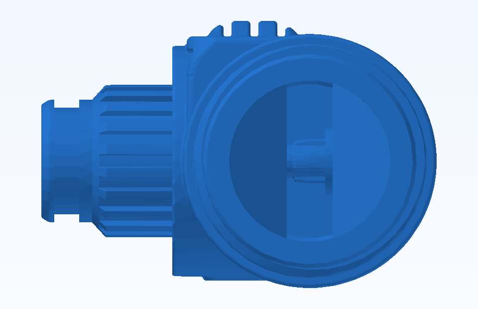 ABS Electrical Connector Plug Socket Component Plastic Injection Precision Mold Manufacturing - PFMOLD-CAD-00009 Side view