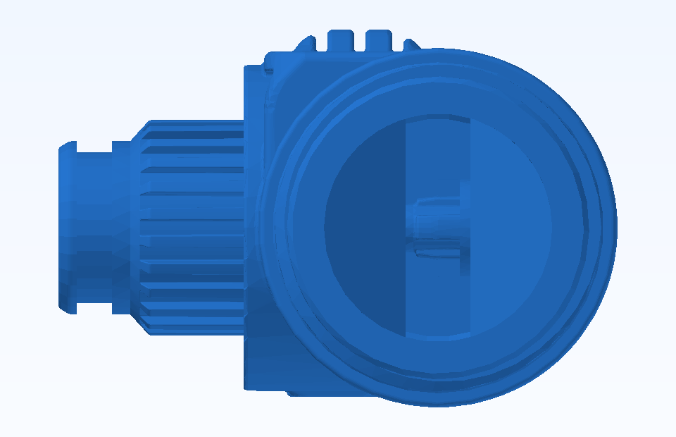 ABS Electrical Connector Plug Socket Component Plastic Injection Precision Mold Manufacturing - PFMOLD-CAD-00011 Side view