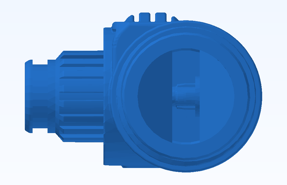 ABS Electrical Connector Plug Socket Component Plastic Injection Precision Mold Manufacturing - PFMOLD-CAD-00012 Side view