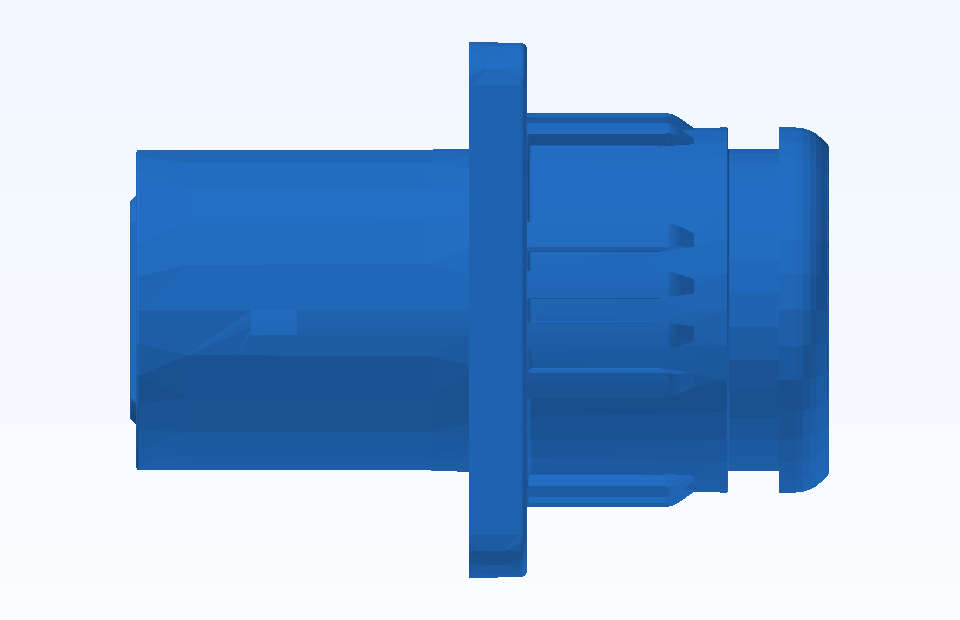 ABS Electrical Connector Plug Socket Component Plastic Injection Precision Mold Manufacturing - PFMOLD-CAD-00017 Side view